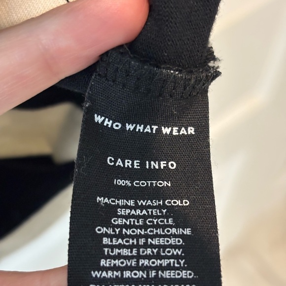 Black and white Who What Wear top, horizontal stripes, butterfly sleeves, small - Picture 3 of 5